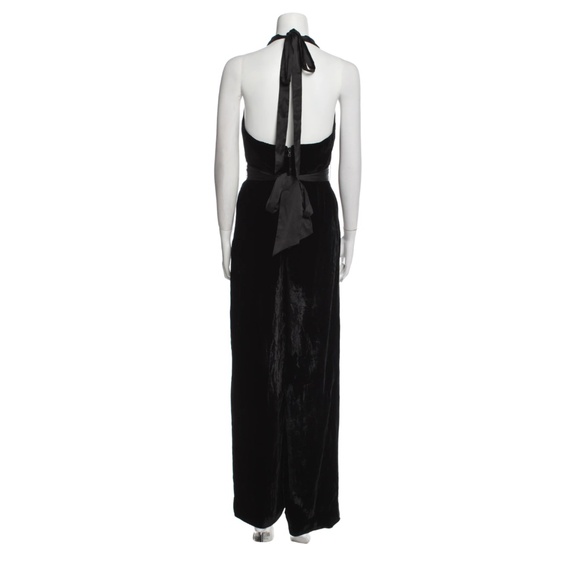 Alice and Olivia Cyprus Halter Neck Velvet Jumpsuit - Picture 5 of 9